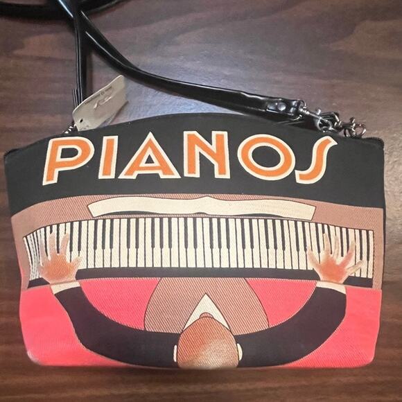 Pianos Man Purse Bag in Red & Black with sequin & beading - Picture 7 of 8